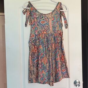 Colorful Paisley Sleeveless Romper